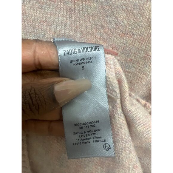 Zadig & Voltaire Womens Pink Star Turtleneck Cashmere Sweater Size S - Picture 7 of 9